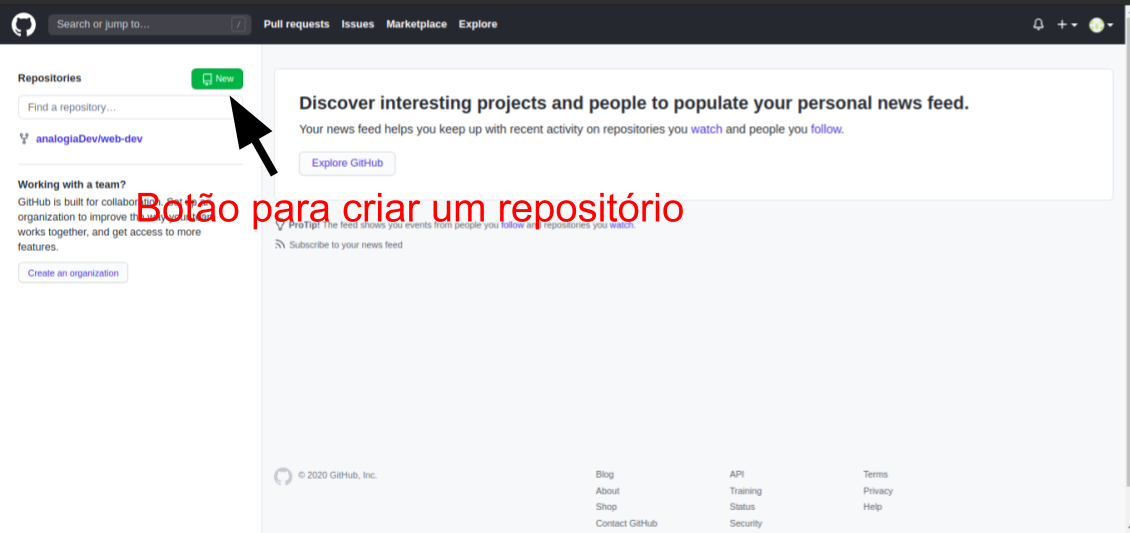 Criando um novo repositório